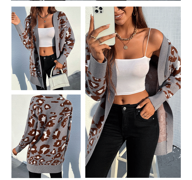 long leopard printed knitted cardigan nihaostyles clothing wholesale NSMMY84049