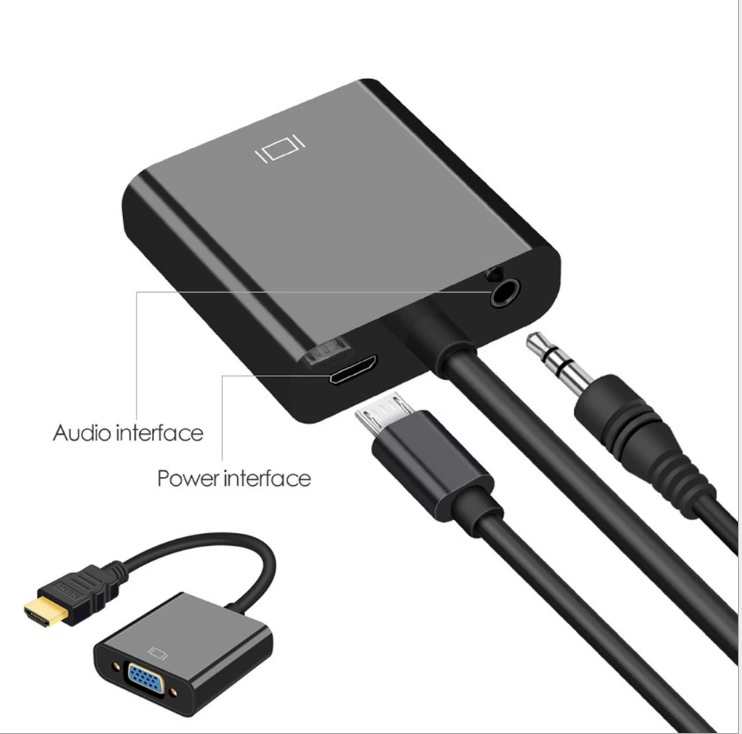 HDMI на VGA мать с аудио высокое разрешение проводка соединение к конвертеру с USB питанием