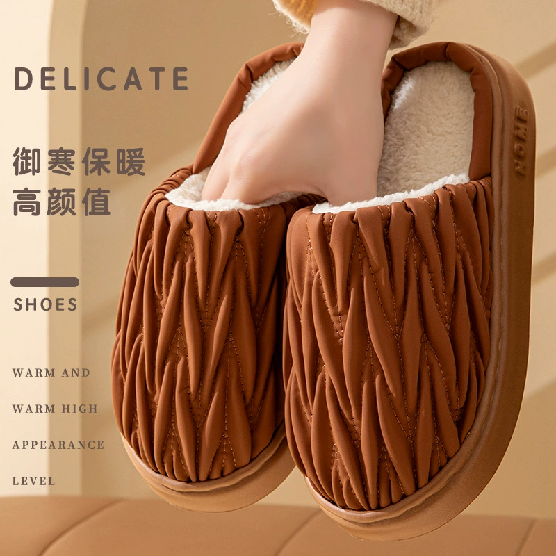 PUpi мужские и женские внутренние и наружные деревянные полы EVA утолщение трансграничной моды Millard пара осенние и зимние хлопчатобумажные тапочки