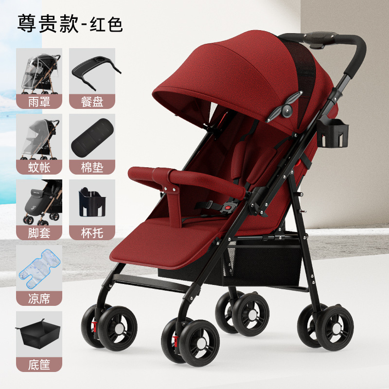 Mayorista bidireccional cochecito de bebé se puede sentar y acostarse bebé ultra ligero plegable pasear artefacto mágico para el recién nacido portátil
