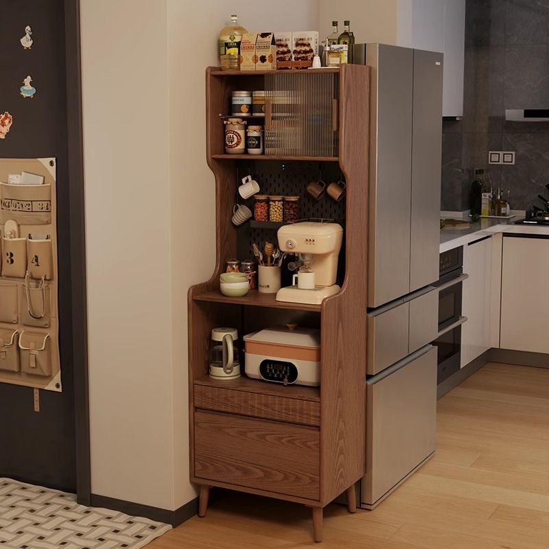 Winter Solid Wood Sideboard Coffee Cabinet Small Apartment Restaurant Integrated Wall Storage Cabinet Wine Cabinet Ultra-Narrow Storage Cabinet
