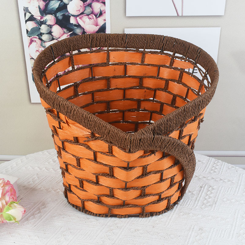 Customized Rattan Dragon Craft Paper Rattan Woven Basket Handmade Scandinavian Office Living Room Home Daily Trash Can Storage Basket