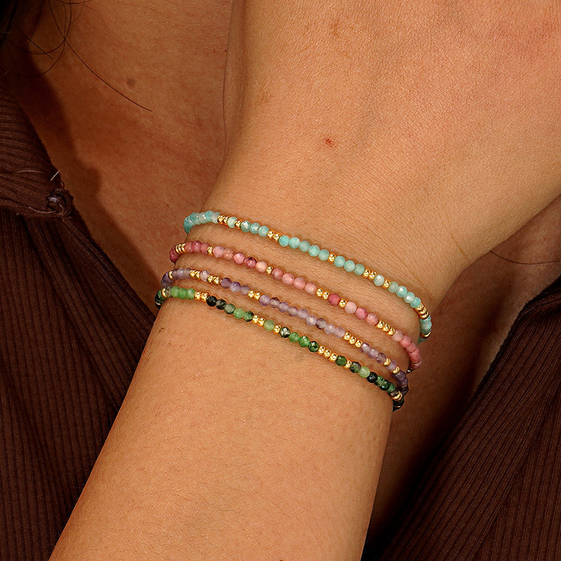 Cross-border Hot Sale New Bohemian Style Natural Stone Bead String Bracelet Wholesale Ladies Jewelry Fashion Light Luxury All-match