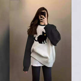 女士卫衣2025新款爆款欧货秋冬季加绒加厚宽松外套小众设计感上衣