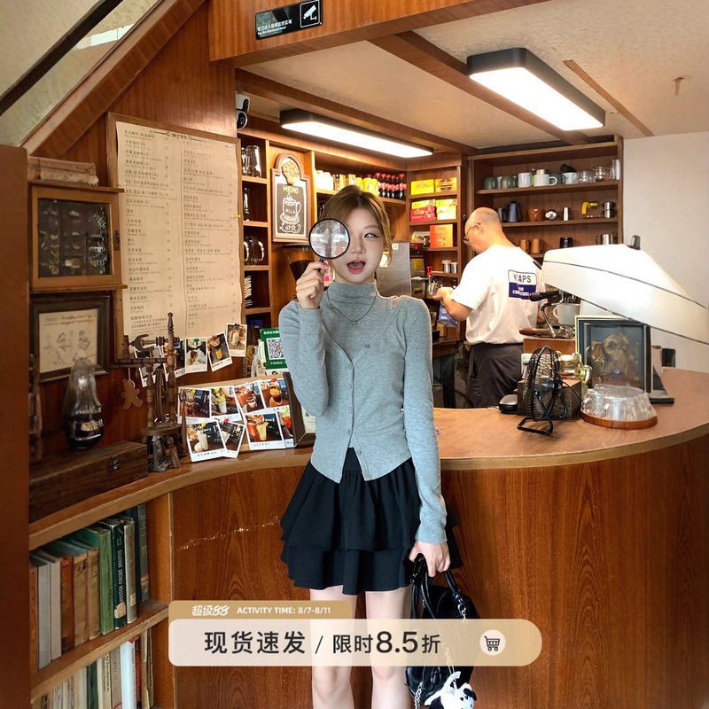 切糕自制【甜心旋涡】小个子秋季新款高腰裙子女百搭短款半身裙|undefined