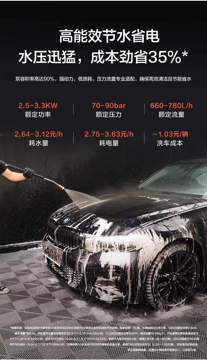Yili Commercial Cleaning Machine Car Washing Machine 9525 High Power High Pressure Powerful Floor Washing Farm Car Wash Shop Dedicated