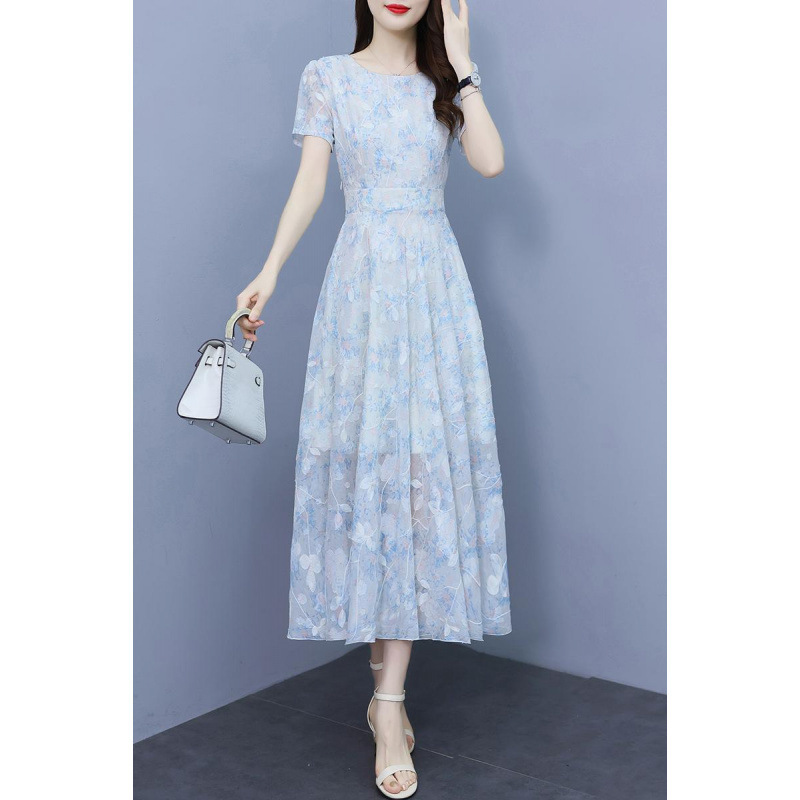 Elegant shiffon summer long dress