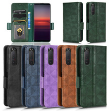 适用索尼Xperia 5 II对称三角手机壳XQ-AS42保护套翻盖皮套插卡