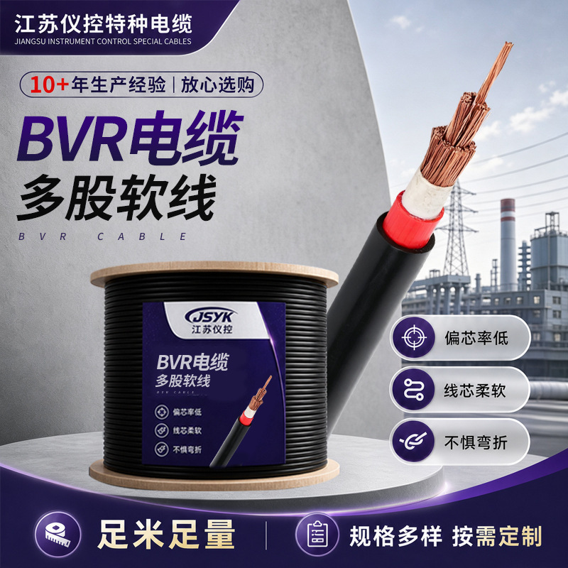 Bvr Cable Flame-Retardant Computer Cable Double-Shielded Power Plant Precision Instrument Signal Connection Cable Bvr Cable Bvr Cable Flame-Retardant Computer Cable Double-Shielded Power Plant Precision Instrument Signal Connection Cable Bvr Cable