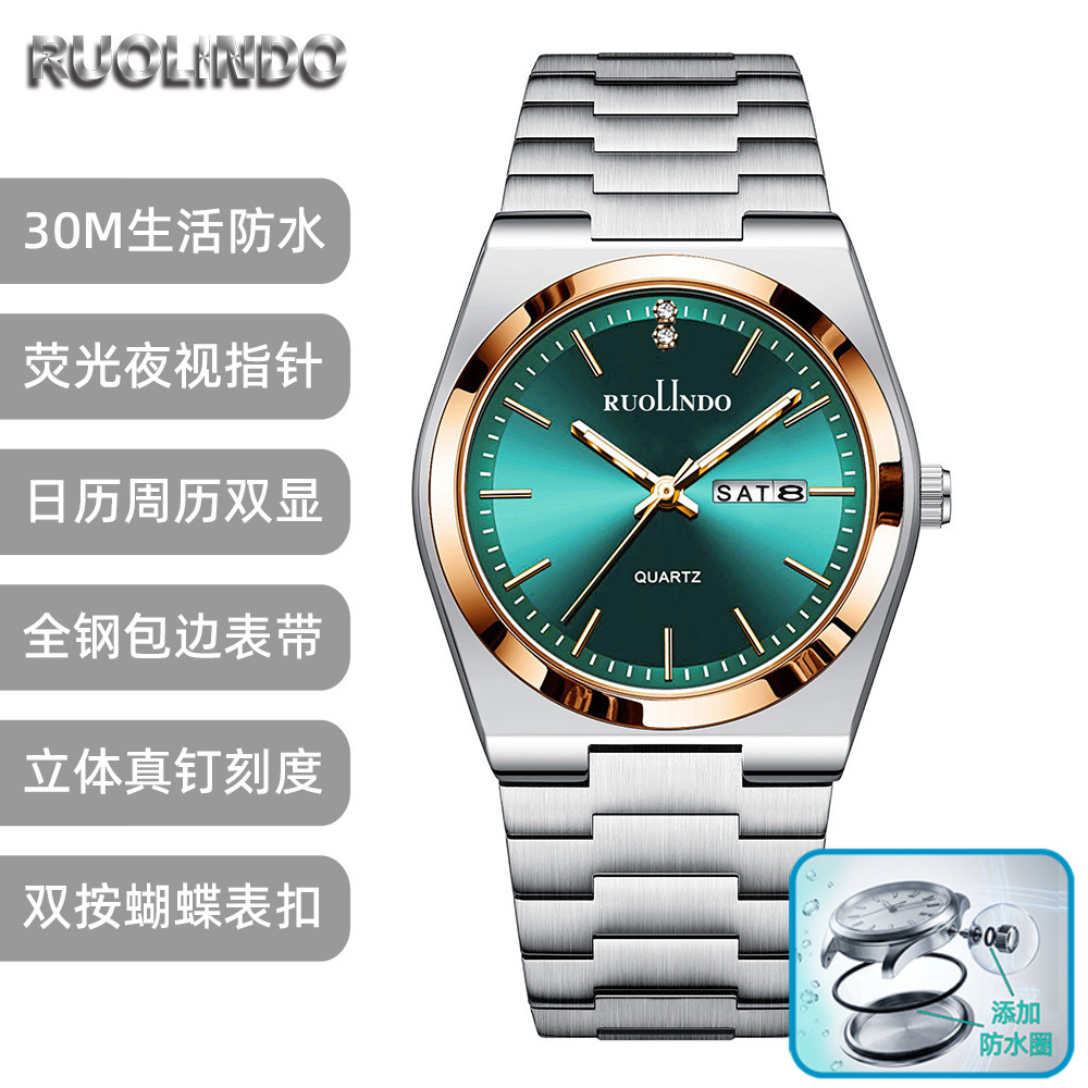 Basic Models Wholesale New Watches Men's Wholesale Men's Wristwatches Dual Calendar Luminous Quartz Stainless Steel Men's Watches