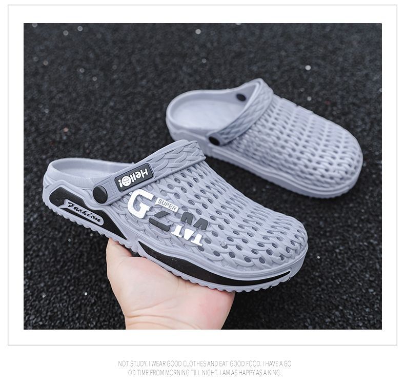 Men's Thick Soled Breathable Sports Clogs With Comfortable Cushion_voghion.com