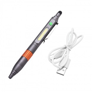 Led Pen Light Aluminum Alloy Pen Flashlight Two-Color Charging Cross-Border Wireless Pen Flashlight Lighting Convenient Mobile Phone