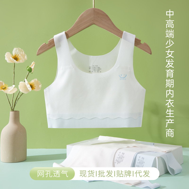 Summer Development Girls' Seamless Underwear Girls Junior High School Students Bra Lightweight Breathable Children's Vest
