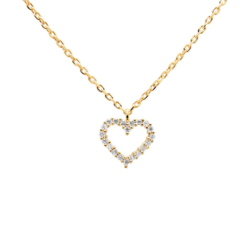2g Weight 925 Sterling Silver Zircon Cable Chain Heart Shape Pendant Necklace