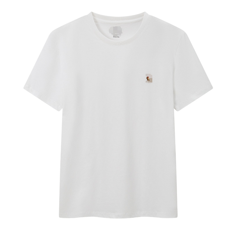 Cotton casual universal sports solid color summer short sleeve…