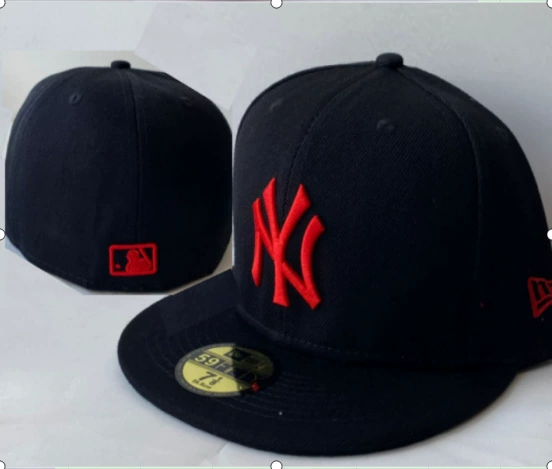 Бейсболка NY New York Yankees с плоским козырьком, закрытая, не регулируемая, размеры 55,8–63,5 см (7–8)