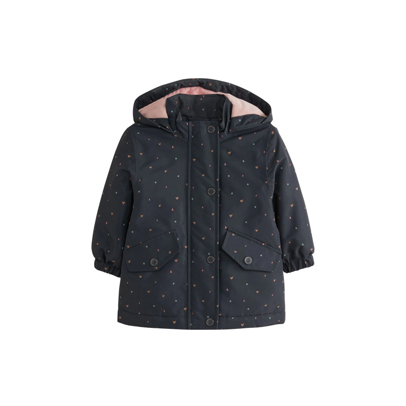 Chaqueta de niña malwee transfronteriza otoño e invierno nueva camisa con cremallera con capucha, chaqueta cortavientos gruesa para niños europeos y americanos