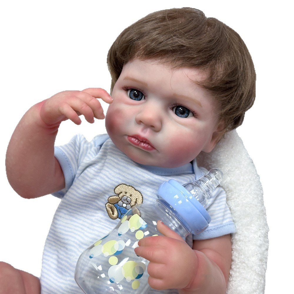 20 pulgadas muñecas de ojos abiertos de simulación de goma blanda pura pintada a mano muñeca transfronteriza renacida juguetes intercambiables