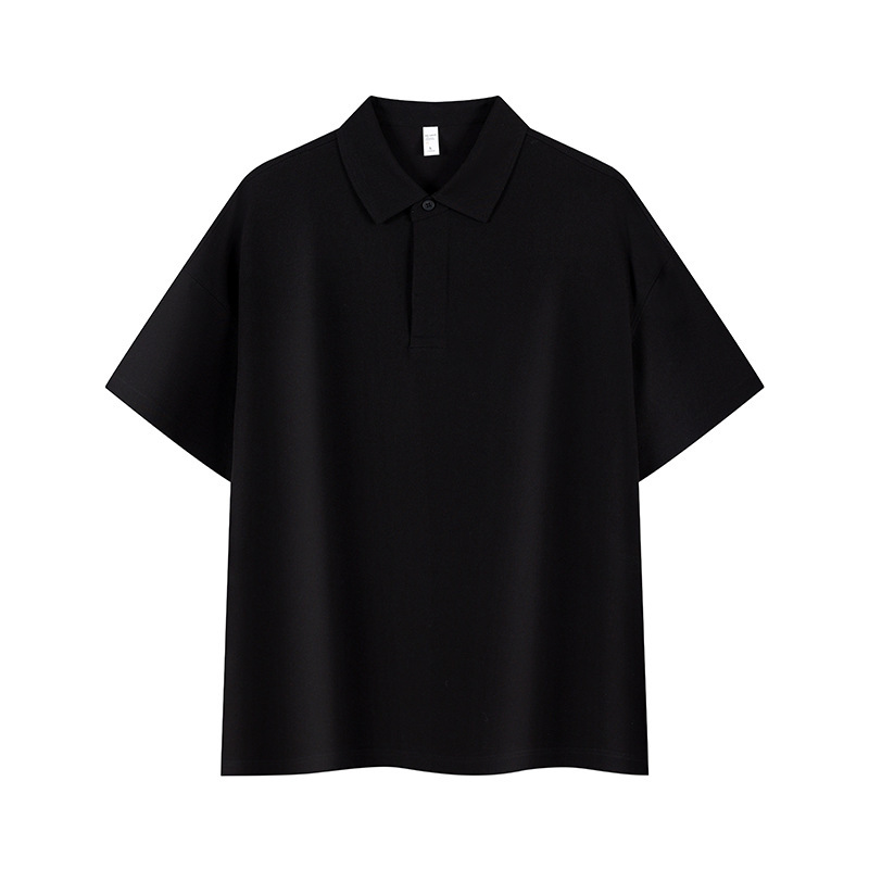 ファッション的な肩のゆるいpoloシャツはシンプルで耐摩耗性のある通気性のある半袖tシャツの純色のカジュアルな上着です。|undefined