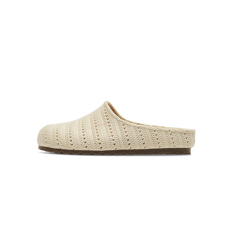 Augustion trenzado Baotou medias pantuflas mujer 2025 nuevo verano suela gruesa ropa exterior sandalias y pantuflas casuales