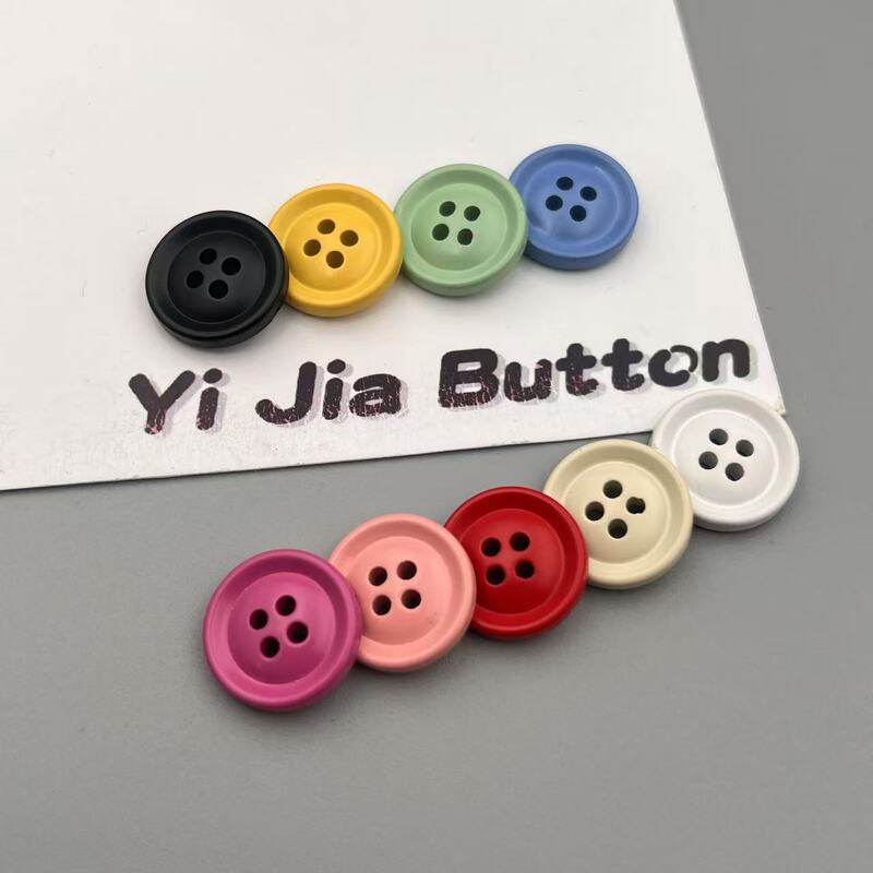 Colorful Round Four-Eye Spray-Painted Plastic Buttons Versatile Children's Clothing Women's Sweater Jacket Knitwear Decoration DIY Buttons