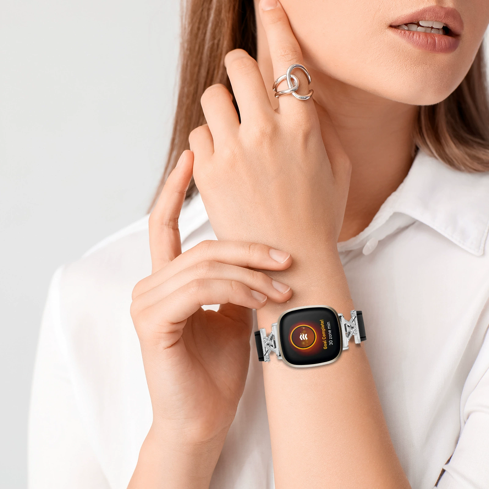 Fitbit versa 4/sense новый ремешок из натуральной кожи для смарт-часов versa3 заостренный хвост пояс