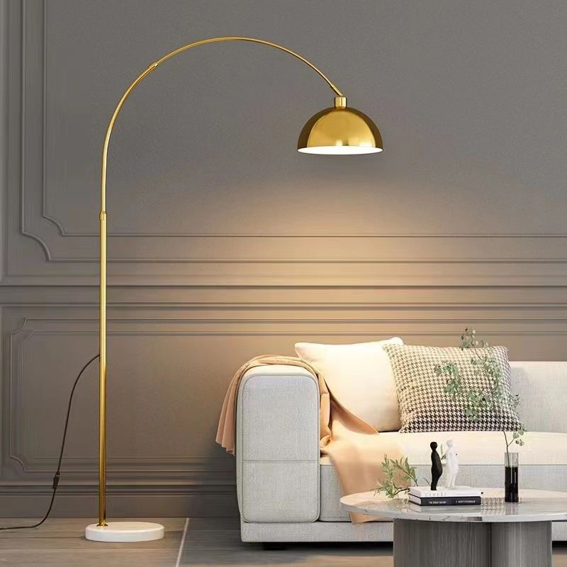 Fishing Lamp Floor Lamp with Adjustable Height, Nordic Internet Celebrity Design, Metal Curved Shape for Living Room Sofa and Bedroom
