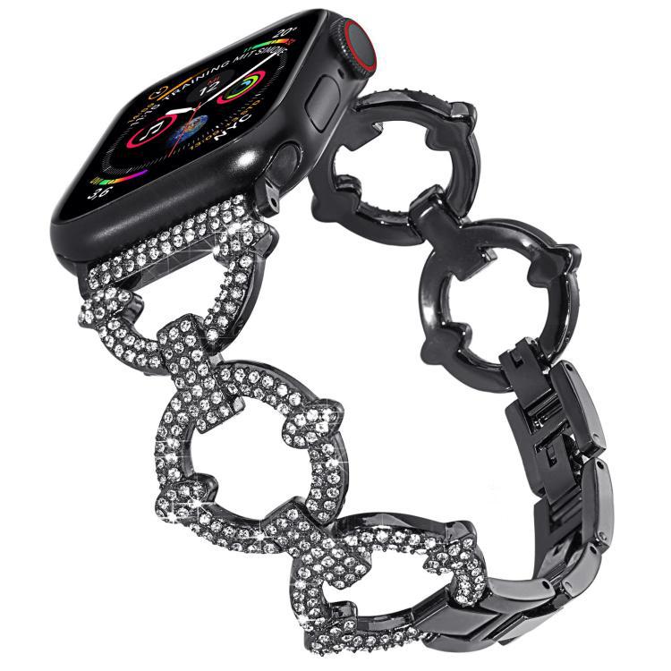 Correa de reloj de Apple con diamantes en forma de O para Apple Watch 38 - 49mm pulseras de metal de moda femenina