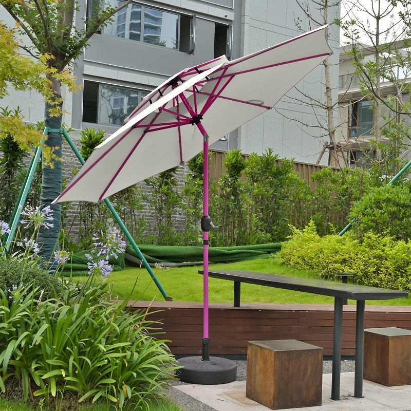 2.7 Mimei paraguas rojo barra balancante sombrillas patio café terraza jardín lámpara solar paraguas villa pabellón image 12