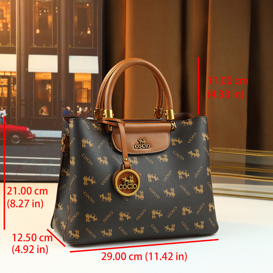 Dames draagtas met grote capaciteit, veelzijdige schoudertas/crossbodytas, stijlvolle en verfijnde PU-leren werktas met meerdere compartimenten en ritssluiting._voghion.com