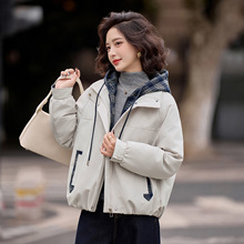 时尚连帽棉服女2025秋冬新款宽松显瘦小个子休闲棉衣外套 HF8978