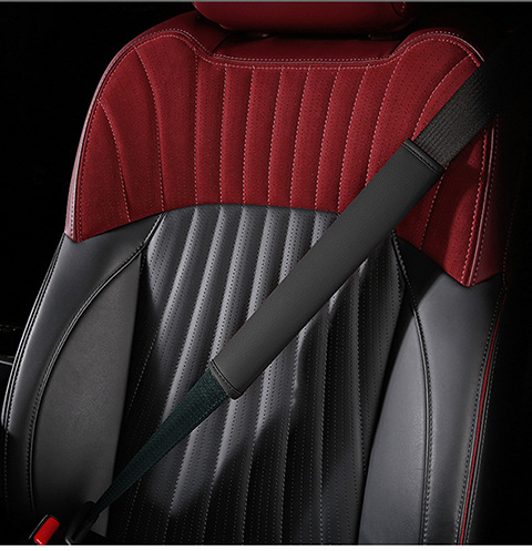 Car Anti-Wear Car Shoulder Straps Car Interior Accessories Seat Belt Shoulder Pads Four-Season Universal Nappa Leather Protective Cover