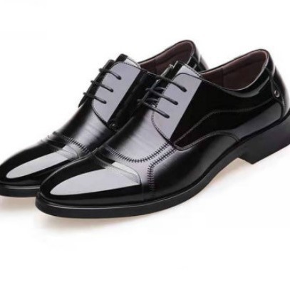 Zapatos de cuero de los hombres de la ropa formal de los hombres señaló negro británico de negocios jóvenes altura creciente zapatos casuales transpirable suave entrega de una sola pieza image 5