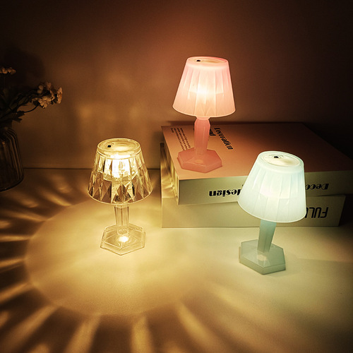 Simple and stylish rhombus mushroom small table lamp children's handmade DIY main body led atmosphere desktop night light
