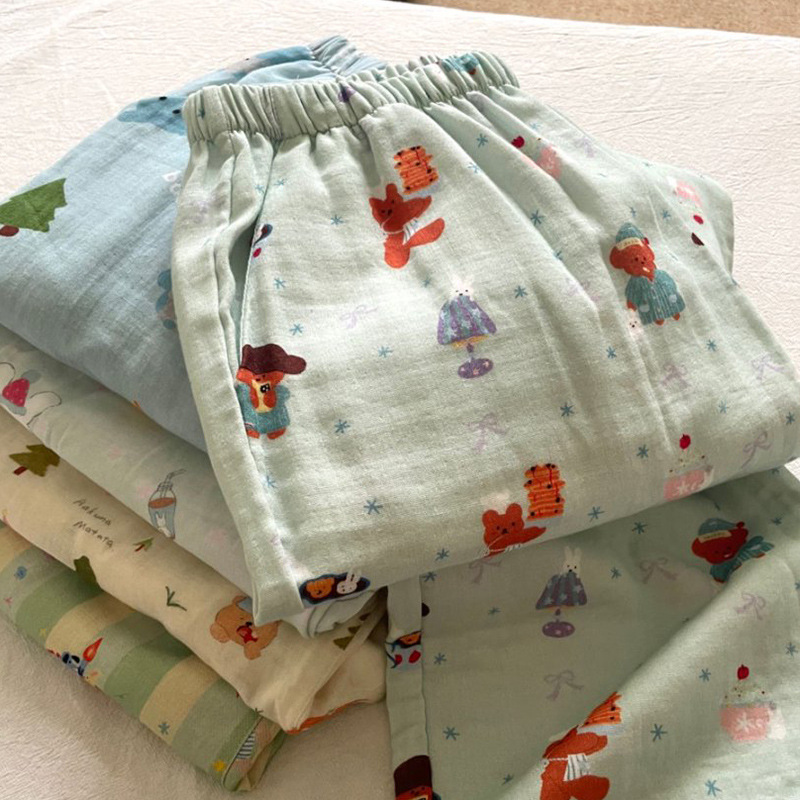 Summer thin cotton cartoon cute comfortable breathable soft trousers