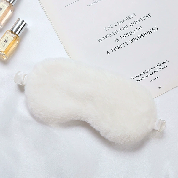 4# white plush eye mask