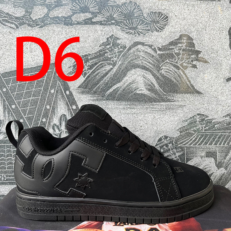 European Edition DC Shoes Men's and Women's Embroidered Skate Shoes DC Campus Breadboard Skate Shoes Casual Wear-Resistant Non-Slip Sneakers