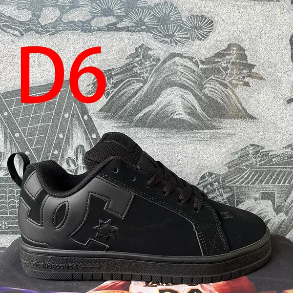 European Edition DC Shoes Men's and Women's Embroidered Skate Shoes DC Campus Breadboard Skate Shoes Casual Wear-Resistant Non-Slip Sneakers