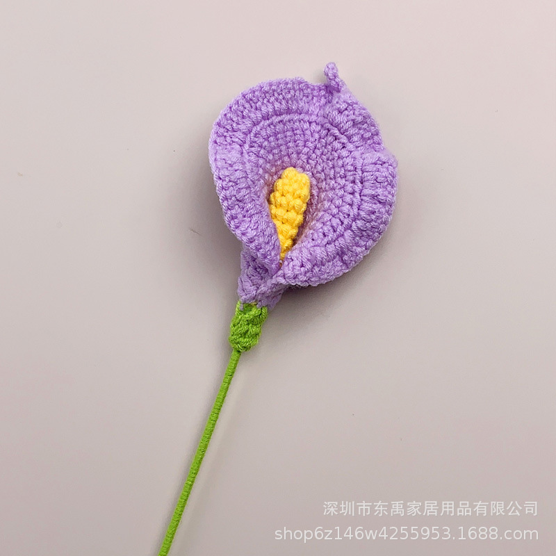 玫瑰花编织花束假花手工钩针仿真花毛线花朵成品情人节教师节礼物|undefined