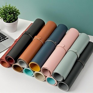 Oversized double-sided leather mouse pad laptop desk non-slip writing table pad factory wholesale to map
