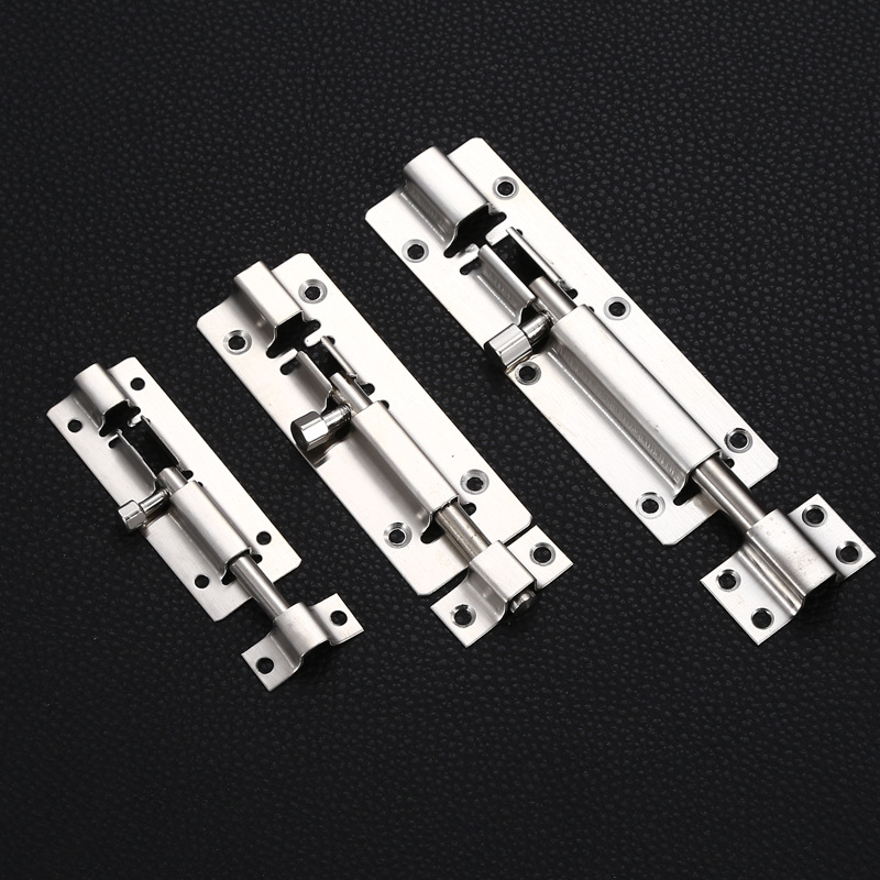 Stainless steel thickened door latches 2 inches 3 inches 4 inches 6 inches 8 inches window door anti-theft door chain latches Chinese square plug