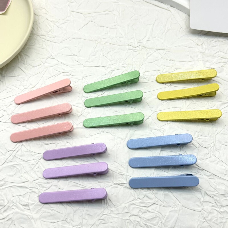 6cm Candy-Colored Solid Oval Clip DIY Hairpin Accessories Versatile Side Clip Bangs Clip Hair Accessory Base