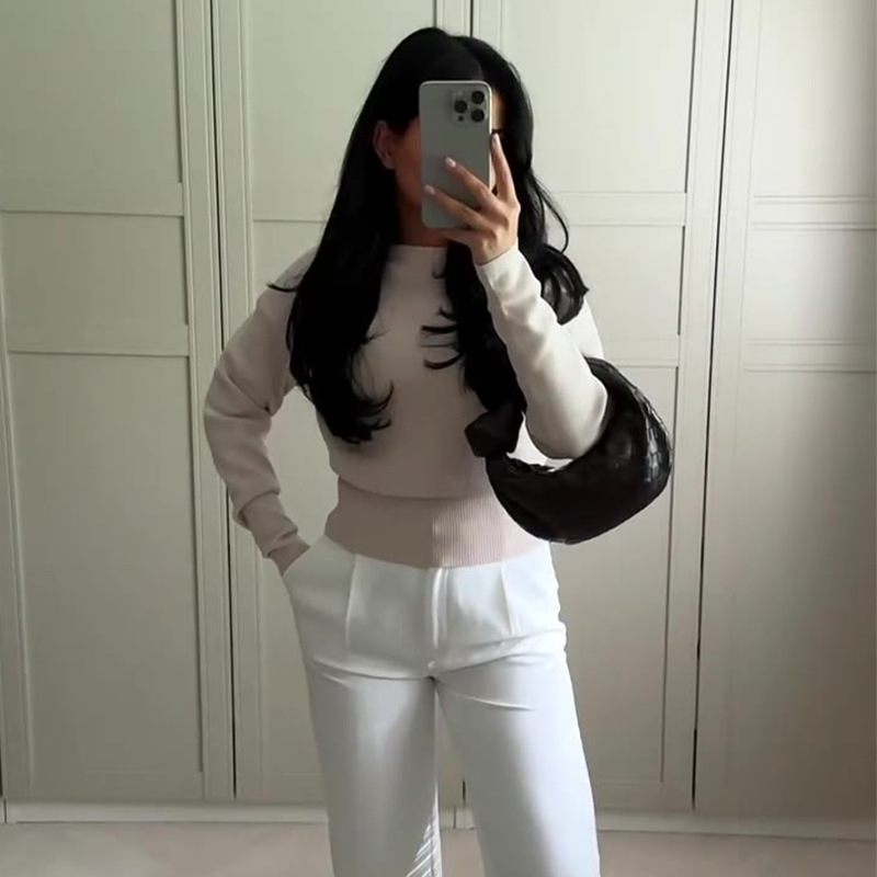 2024 otoño nuevo estilo europeo y americano amazon cross-border ropa de mujer color sólido cuello en v hebilla única cintura de punto cardigan superior