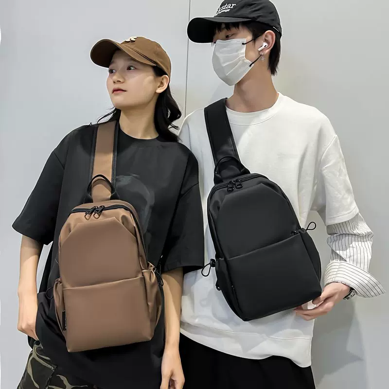 潮牌双肩包男女同款时尚纯色初中高中学生书包睿营大容量旅行背包