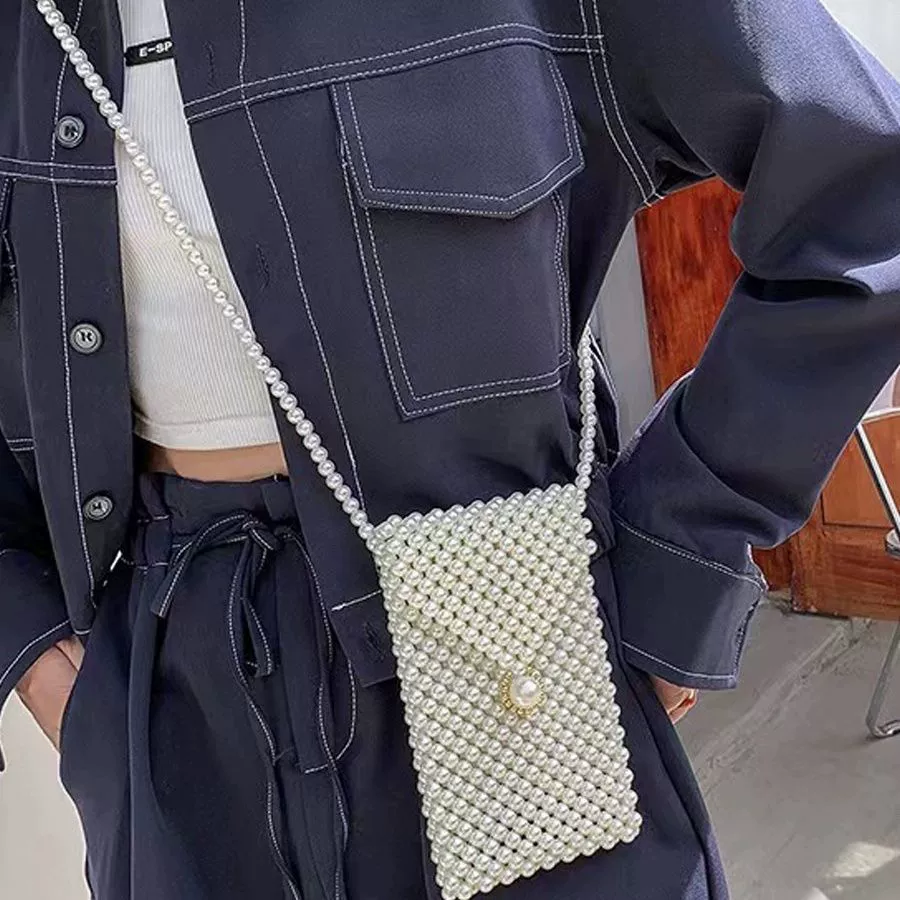 Woven spring universal acrylic shoulder bag