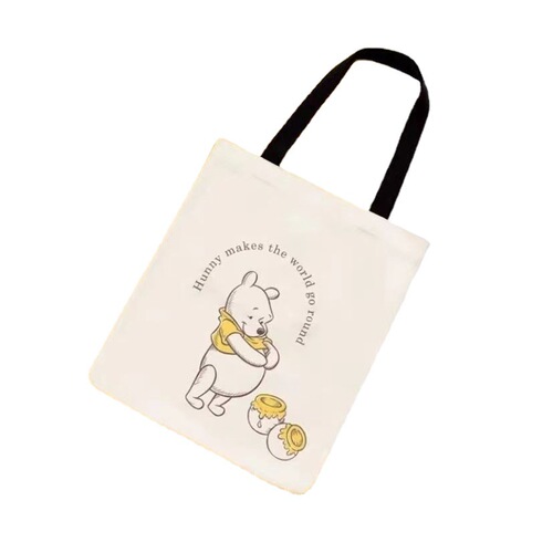 Winnie the Pooh peripheral cartoon female canvas bag single shoulder large capacity work portable illustration canvas bag literary niche