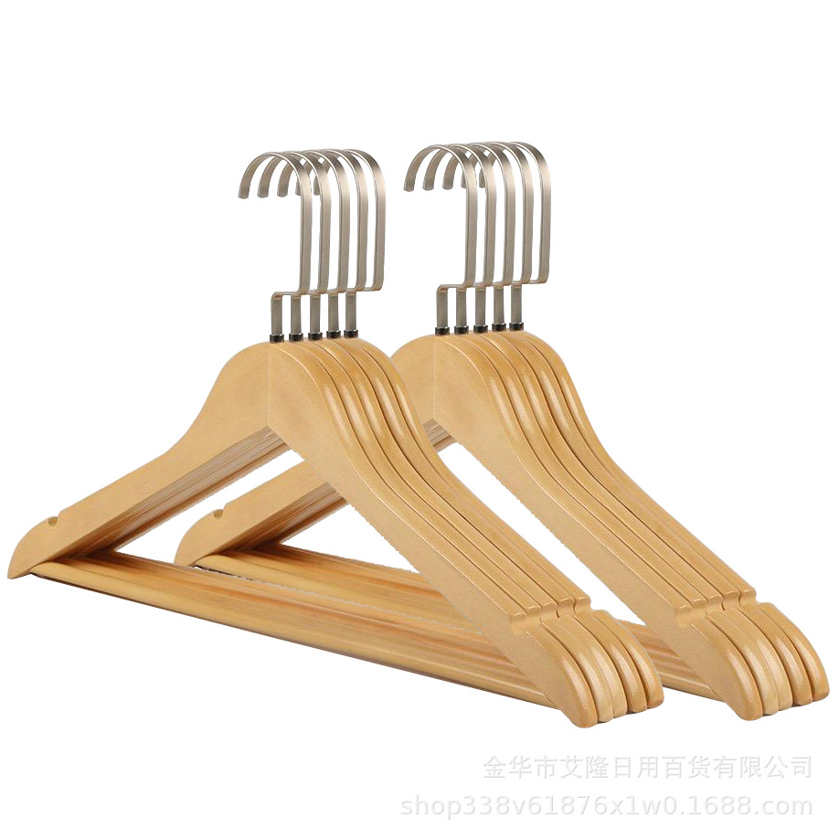 Percha de madera maciza percha de madera percha de ropa antideslizante sin huellas de almacenamiento de ropa de soporte de armario de dormitorio percha de secado gruesa