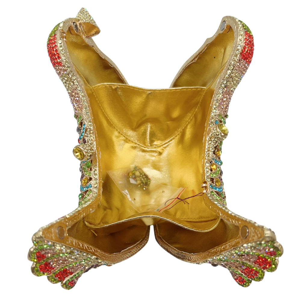 Clutch y platos bolsas de cena de diamantes huecos hechas a mano con diamantes para la fiesta de la mano con bolsas de mujer ornamentos de pájaros duros