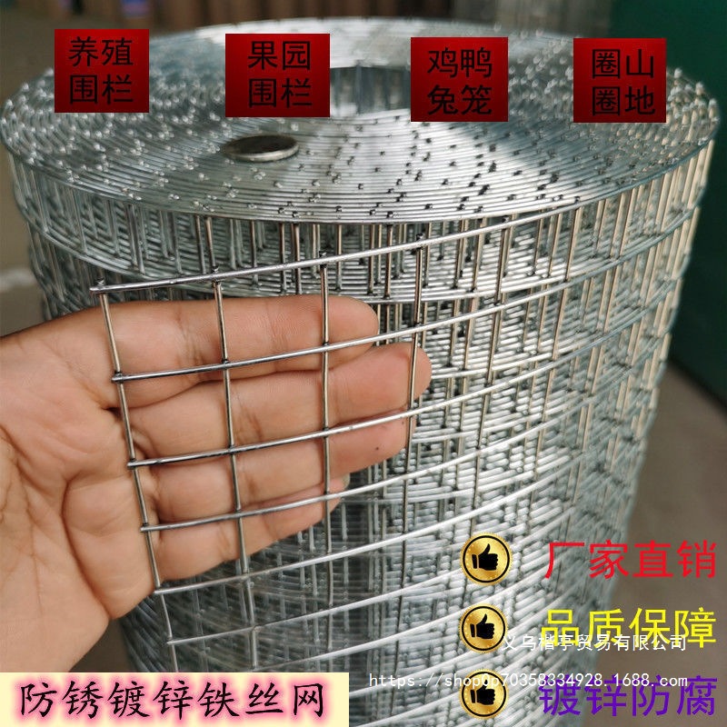 热镀锌铁丝网围栏防锈网防鼠网钢丝隔离网菜园拦鸡网圈地网玉米网