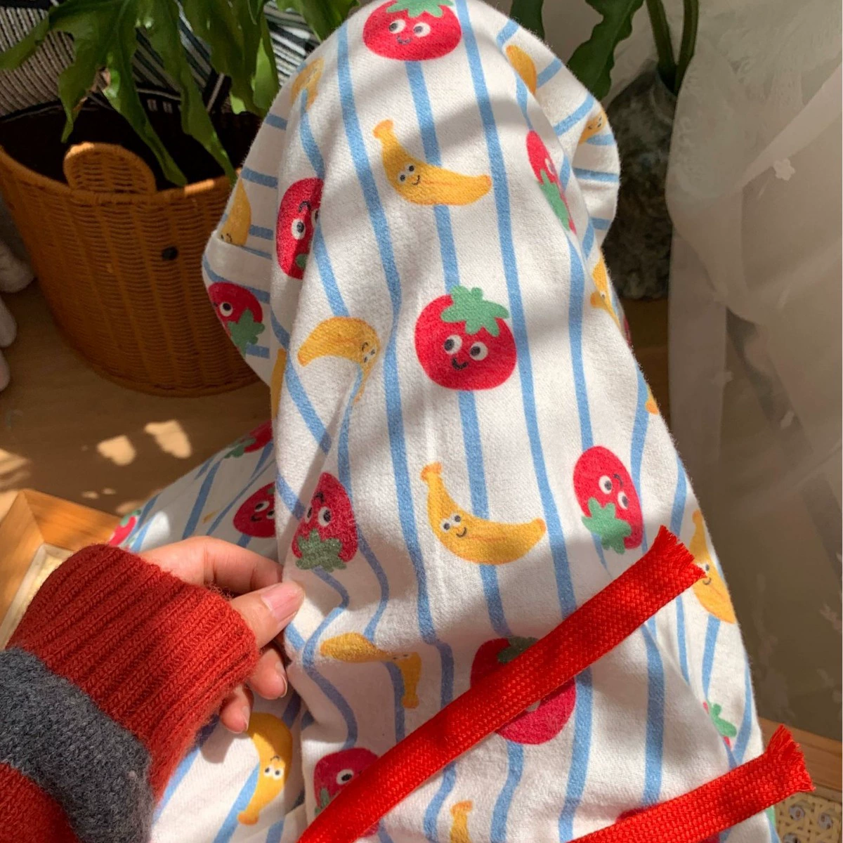 Новый! Хлопок молотые помидоры банан милые девчушки пижамы свободные повседневные ленивые домашние штаны мягкие